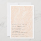 Boho Peach Blush Marble Moderne Hochzeit Einladung (Vorderseite)