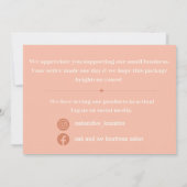 Boho Peach Dankeschön Karten (Rückseite)