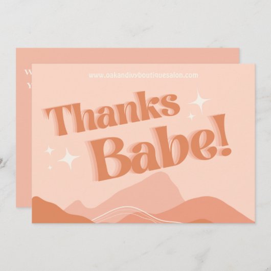 Boho Peach Dankeschön Karten (Vorne/Hinten)