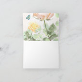 Boho Peach Dusty Pink Floral Eukalyptus Foliage Karte (Innenseite)