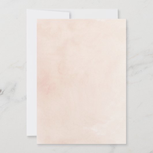 Boho Peach Floral Baby Dusche Einladung (Rückseite)