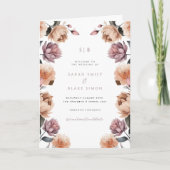 Boho Peach Floral Garden Wedding Folding Programm (Vorderseite)