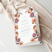 Boho Peach Floral Garden Wedding Folding Programm