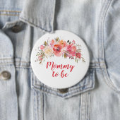 Boho Peach Floral Mommy zu 4" Button (Beispiel)