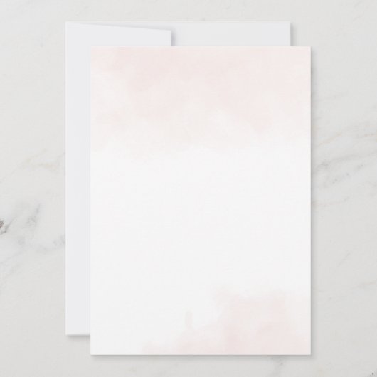 Boho Peach Floral Wedding Einladung (Rückseite)