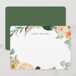 Boho Peach Greenerenera Personalisiert Stationery Mitteilungskarte