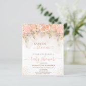 Boho Peach in Bloom Blume Babydusche (Stehend Vorderseite)