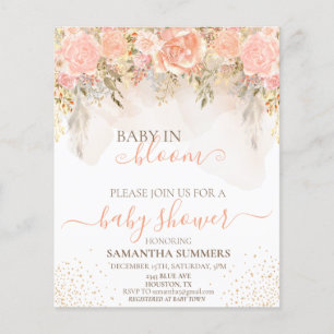 Boho Peach in Bloom Blume Babydusche