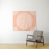 Boho Peach Mandala Wandteppich (Beispiel (Horizontal))