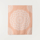Boho Peach Mandala Wandteppich (Vorderseite)
