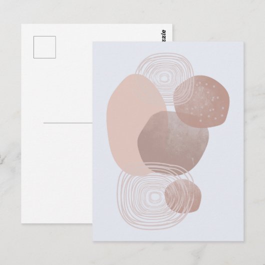 Boho Peach Pink Bio Shapes Karte (Vorne/Hinten)