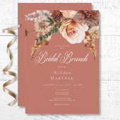 Boho Peach & Rust Blumenrost Bridal Brunch Einladung