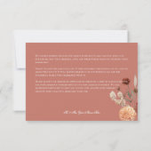 Boho Peach & Rust Blumenrost Hochzeit Dankeskarte (Rückseite)