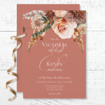 Boho Peach & Rust Blumenrost Hochzeit