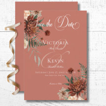 Boho Peach & Rust Blumenrost Hochzeit
