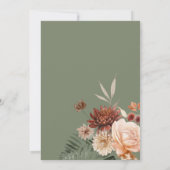 Boho Peach & Rust Blumensage Green Bridal Brunch Einladung (Rückseite)