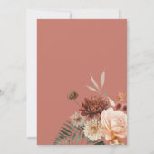 Boho Peach & Rust Floral Rust Bridal Luncheon Einladung (Rückseite)