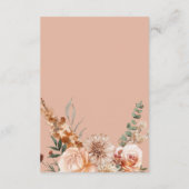 Boho Peach & Rust Peach Blush Empfang Begleitkarte (Rückseite)