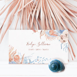 Boho peach und Blue Visitenkarte