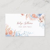Boho peach und Blue Visitenkarte (Vorderseite)