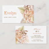 Boho Peach und Oliven Green Visitenkarte (Vorne/Hinten)