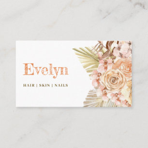Boho Peach und Oliven Green Visitenkarte
