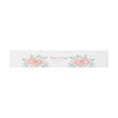 Boho Peach und Tosca Floral Wedding Einladungsbanderole (Flach)