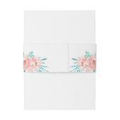 Boho Peach und Türkis Floral Wedding Einladungsbanderole (Rückseitenbeispiel)