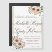 BOHO Peach Wedding Magneteinladung (Vorne/Hinten)