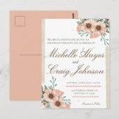 BOHO Peach Wedding Postkarte (Vorne/Hinten)