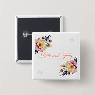 Boho Peachy Floral Button