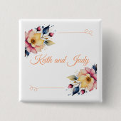 Boho Peachy Floral Button (Vorderseite)