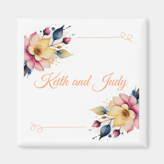 Boho Peachy Floral Magnet