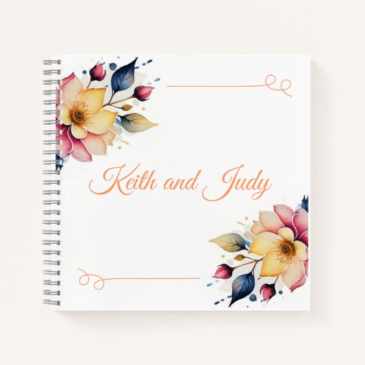 Boho Peachy Floral Notizblock (Vorderseite)