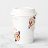 Boho Peachy Floral Pappbecher (Links)