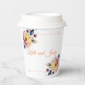 Boho Peachy Floral Pappbecher (Vorderseite)