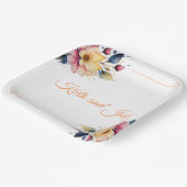 Boho Peachy Floral Pappteller (Gewinkelt)