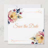Boho Peachy Floral Save The Date (Vorderseite)