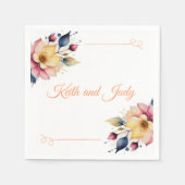 Boho Peachy Floral Serviette (Vorderseite)