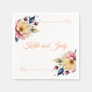 Boho Peachy Floral Serviette