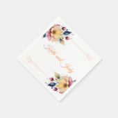 Boho Peachy Floral Serviette (Ecke)