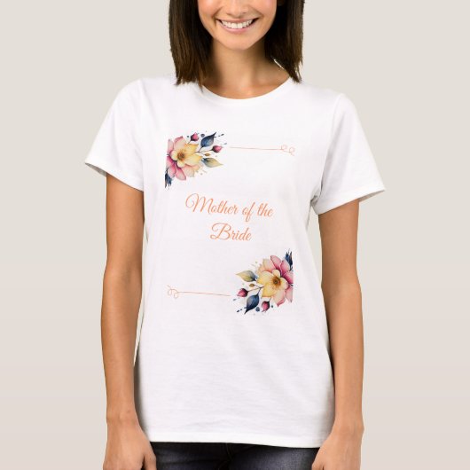 Boho Peachy Floral T-Shirt (Vorderseite)