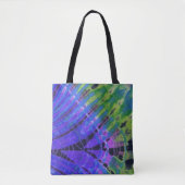 Boho Peacock Blue Green Abstrakt Batik Gefärbte Kr Tasche (Vorderseite)
