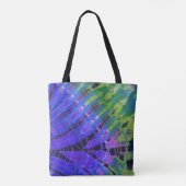 Boho Peacock Blue Green Abstrakt Batik Gefärbte Kr Tasche (Rückseite)