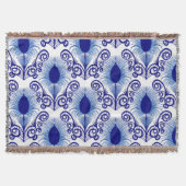 Boho Peacock Feather Jewel Tone-Blue Decke (Vorderseite)