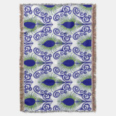 Boho Peacock Feather Jewel Tone-Blue Green Decke (Vorderseite Vertikal)