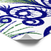 Boho Peacock Feather Jewel Tone-Blue Green Poster (Ecke)