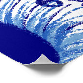 Boho Peacock Feather Jewel Tone-Blue Poster (Ecke)