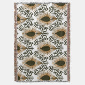 Boho Peacock Feather Jewel Tone-Golden Brown Decke (Vorderseite Vertikal)