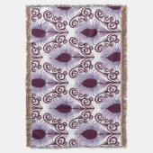 Boho Peacock Feather Jewel Tone-Lila Monochrome Decke (Vorderseite Vertikal)